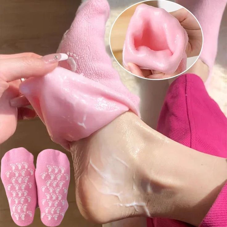 Silicone Moisturizing Socks Pink